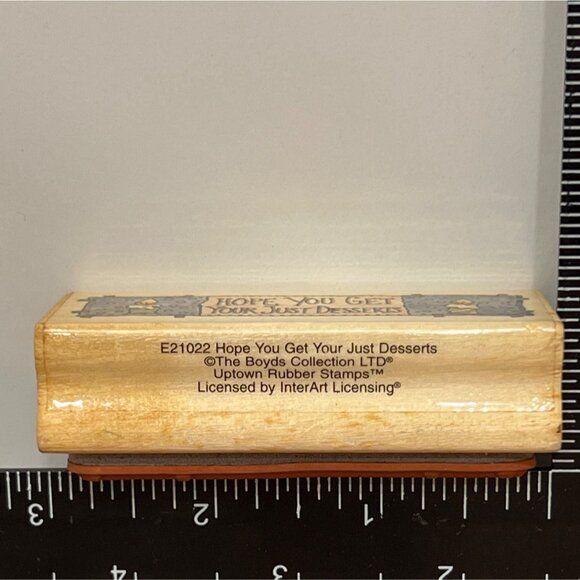 Hope You Get Just Desserts UPTOWN Rubber Stamp By Boyds BEAR Collection E21022 - Picture 4 of 4